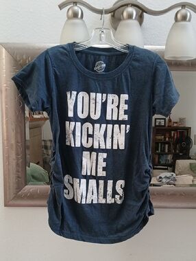 Crazy Dog T-Shirts Navy Blue "You're Kickin' Me Smalls" Short Sleeve Tee